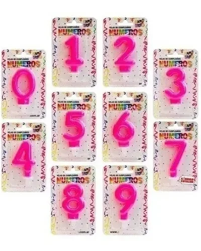 BLISTER VELA NUMERO BRILLITOS ROSA Nº9 x1 VNGRS9