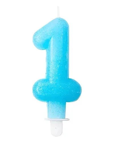BLISTER VELA NUMERO BRILLITOS CELESTE Nº1 x1 VNGCE1