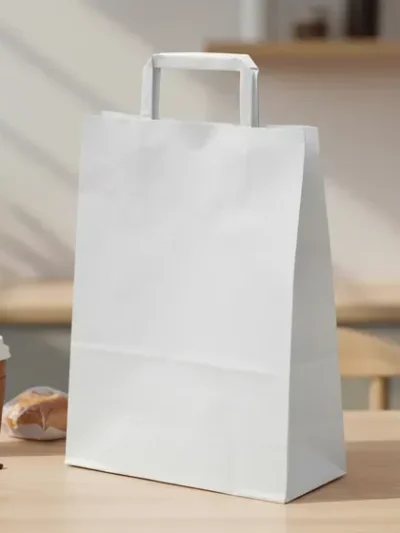BOLSA DE PAPEL CON MANIJA PARA REGALO 14x20 BLANCA x10 u.(fanpack)