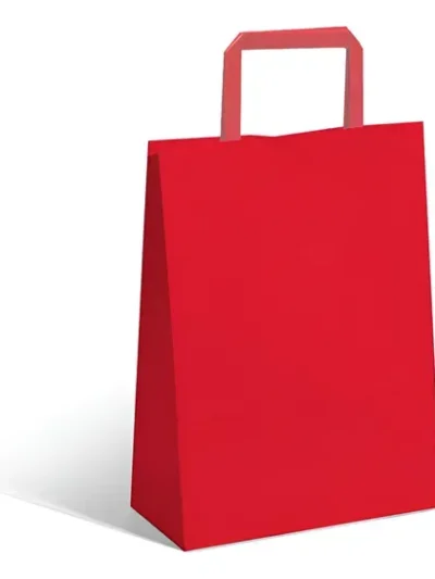 BOLSA DE PAPEL CON MANIJA PARA REGALO 14x20 ROJA x10 u.(fanpack)