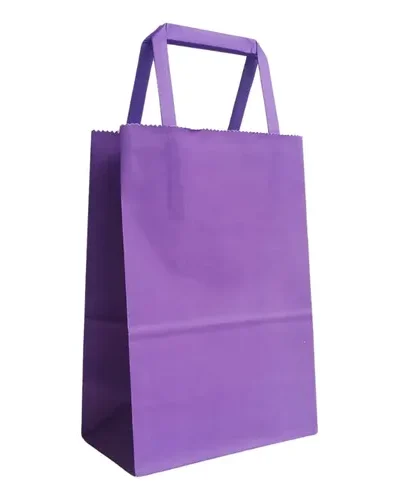 BOLSA DE PAPEL CON MANIJA PARA REGALO 14x20 VIOLETA x10 (ACUARIO)