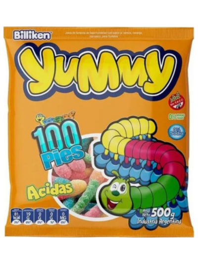 GOMITAS YUMMY CIEN PIES ACIDAS x500grs x1 95042