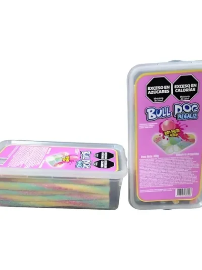BARRITA DE CARAMELO CABLE FRUTILLA ACIDA BULL DOG x360gr 78996
