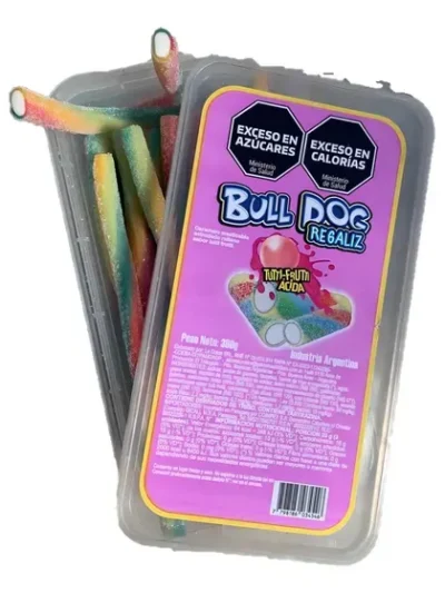 BARRITA DE CARAMELO CABLE TUTTI FRUTTI ACIDA BULL DOG x360gr 79005