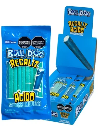 BARRITA DE CARAMELO CABLE FRAMBUESA ACIDA BULL DOG x75gr 378556