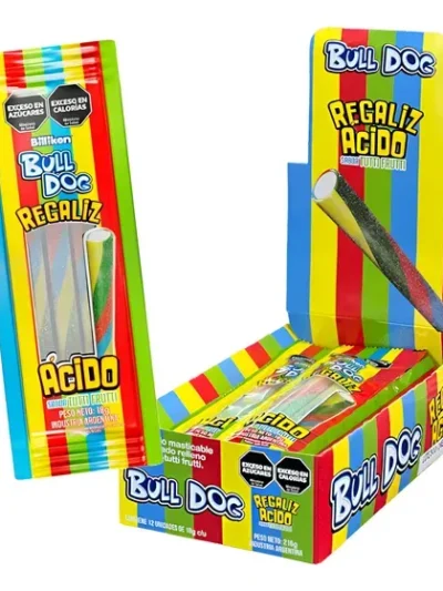 BARRITA DE CARAMELO CABLE TUTTI FRUTTI ACIDA BULL DOG (12un x18gr) x1 378551