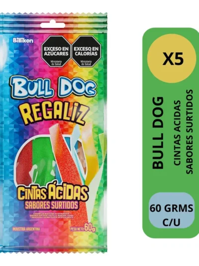 CINTA ACIDA SABORES SURTIDOS BULL DOG x60gr 79018