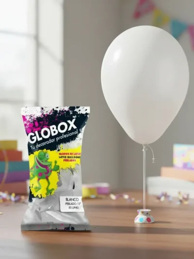 GLOBO GLOBOX PERLADO 12" BLANCO x50