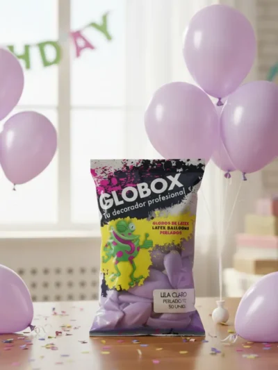 GLOBO GLOBOX PERLADO 12" LILA CLARO x50