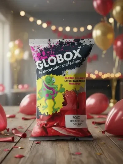 GLOBO GLOBOX PERLADO 12" ROJO x50