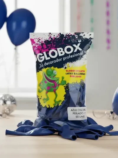 GLOBO GLOBOX PERLADO 12" AZUL OSCURO x50