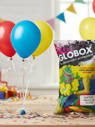 GLOBO GLOBOX PERLADO 12" MULTICOLOR x50
