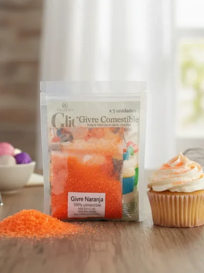 GIBRE/BRILLANTINA COMESTIBLE NARANJA PASTELAR