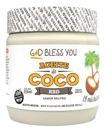 ACEITE DE COCO VIRGEN GOD BLESS YOU x225ml
