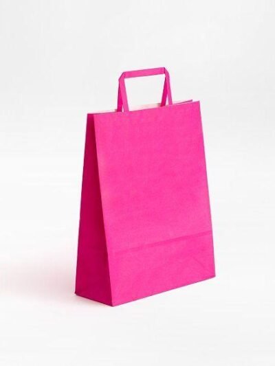 BOLSA DE PAPEL CON MANIJA PARA REGALOS MEDIANA FUCSIA x5u.(22x30)BRAND FEST