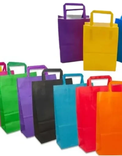 BOLSA DE PAPEL CON MANIJA PARA REGALO MEDIANA COLORES PASTEL SURTIDOSx5 (22x30)BRAND FEST
