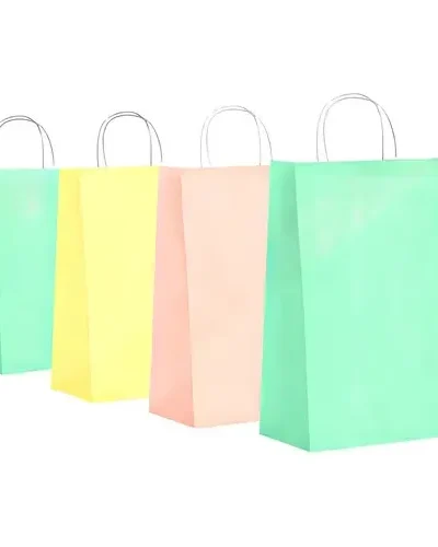 BOLSA DE PAPEL CON MANIJA PARA REGALOS GRANDE COLORES PASTEL SURTIDOSx5u.(30x41) BRAND FEST