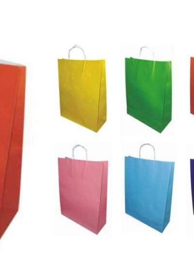 BOLSA DE PAPEL CON MANIJA PARA REGALO 18x20 COLORES PASTEL SURTIDOS x5 BRAND FEST