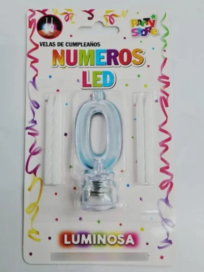 BLISTER VELA NUMERO LUMINOSA LED VELITA X1 Nº0