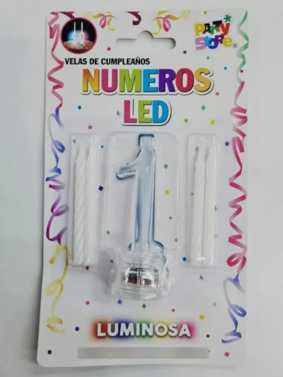 BLISTER VELA NUMERO LUMINOSA LED VELITA X1 Nº1