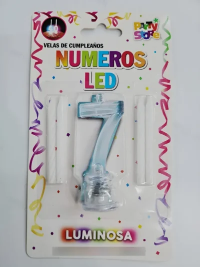 BLISTER VELA NUMERO LUMINOSA LED VELITA X1 Nº7