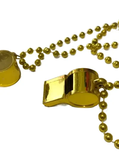 COLLAR METALIZADO DORADO CON SILBATO x12 AC155 PS
