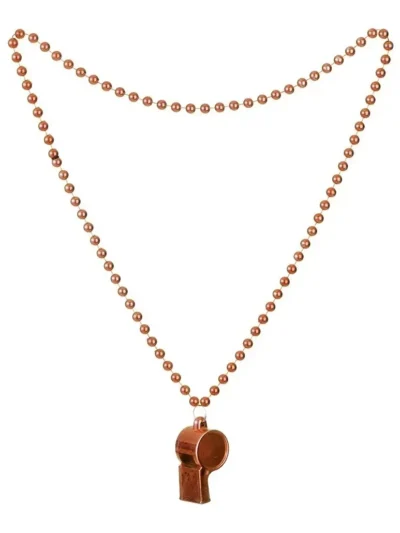 COLLAR METALIZADO NARANJA CON SILBATO x12 AC157 PS