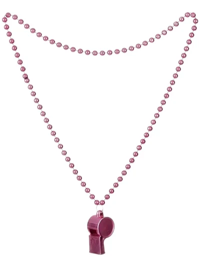 COLLAR METALIZADO ROSA/ROSA GOLD CON SILBATO x12 AC160 PS