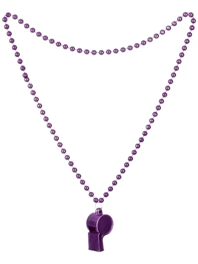 COLLAR METALIZADO VIOLETA CON SILBATO x12 AC162 PS