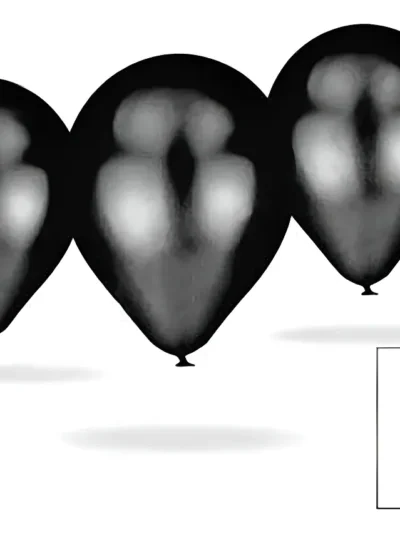 GLOBO BOMBUCHA PERLADO 9" NEGRO x25 70562