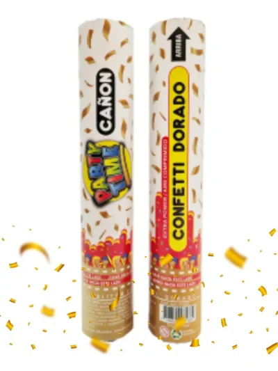 CAÑON CARIOCA PARTY TIME METALIZADO DORADOS 30cm x1