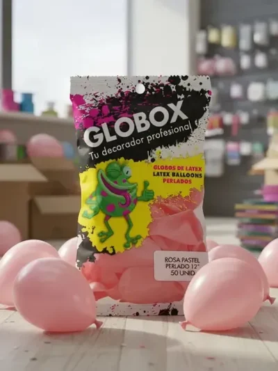 GLOBO GLOBOX PERLADO 12" ROSA PASTEL x50 71743