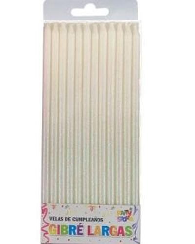 BLISTER VELA LARGA CON GIBRE BLANCA 16 cm x 12 VTFGBL P.S