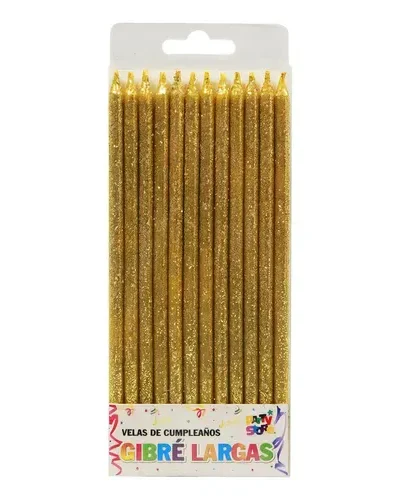 BLISTER VELA LARGA CON GIBRE DORADA 17 cm x 12 VTFGDO P.S