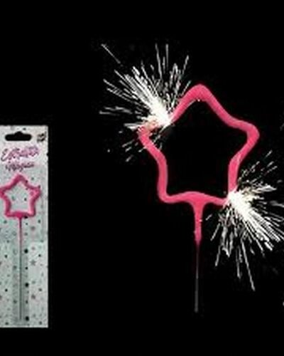 BLISTER VELA CHISPITA ESTRELLA ROSA 16 cm x1 P.S.VNERSES