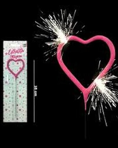 BLISTER VELA CHISPITA CORAZON ROSA 16 cm x1 P.S.VNERSCO