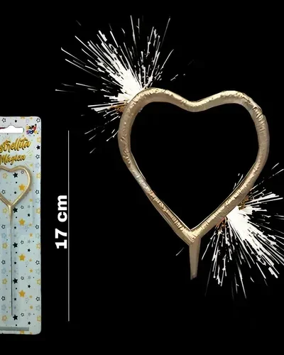 BLISTER VELA CHISPITA CORAZON PLATEADO 16 cm x1 P.S.
