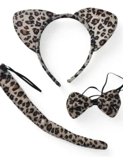 SET LEOPARDO (VINCHA,OREJAS+COLA) x1