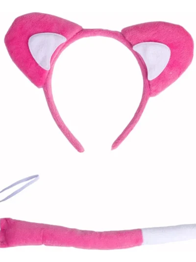 SET GATITA ROSA (VINCHA OREJAS+COLA) x1