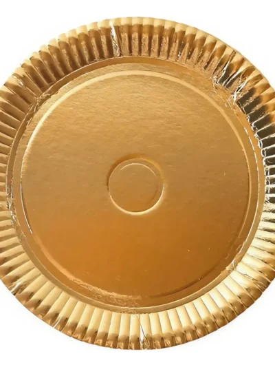 BANDEJA CARTON REDONDA DORADA PREMIUM Nº2 (18.5cm) .