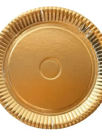 BANDEJA CARTON REDONDA DORADA PREMIUM Nº6 (33cm) .