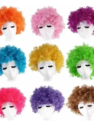 PELUCA PAYASO MULTICOLOR Y VARIOS COLORES x1 YJ0450/j0061
