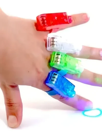 ANILLOS CON LUZ RAYOS LASER x4