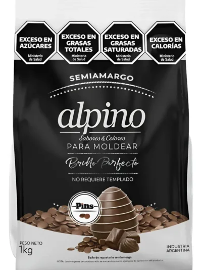 CHOCOLATE ALPINO LODISER PINS SABOR SEMIAMARGO xkg.