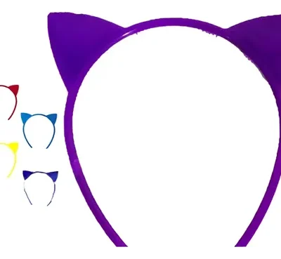 VINCHA PLASTICA GATO COLORES SURTIDOS x6 713/14