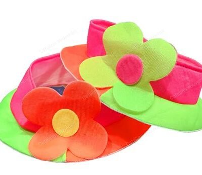 BOLSON CAPELINA COMBINADA CON FLOR FLUO x5