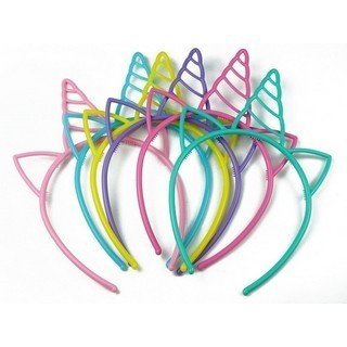 VINCHA PLASTICA UNICORNIO COLORES SURTIDOS x6 718/14