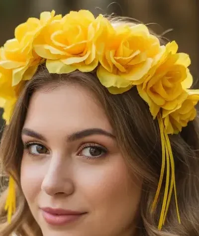 VINCHA FRIDA 3 FLORES X COLOR DORADO/PLATEADO x1u