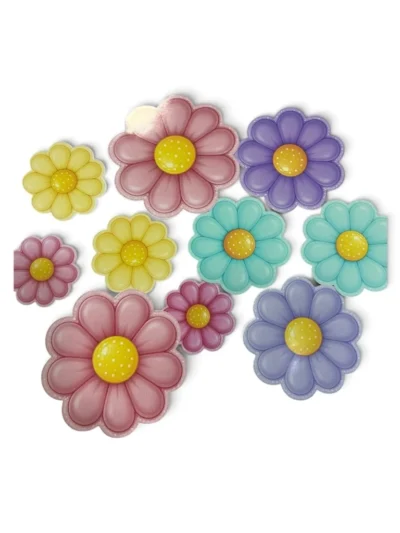 APLIQUE DECORATIVO FLORES SURTIDAS CHICAS art.2018x10u.UPALALA
