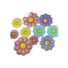 APLIQUE DECORATIVO FLORES SURTIDAS GRANDES art.2019 x12u.UPALALA